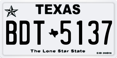 TX license plate BDT5137