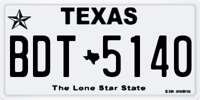TX license plate BDT5140