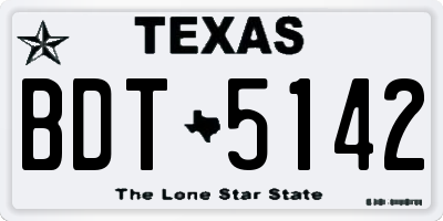 TX license plate BDT5142