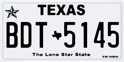 TX license plate BDT5145
