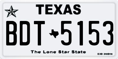 TX license plate BDT5153