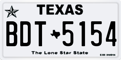 TX license plate BDT5154