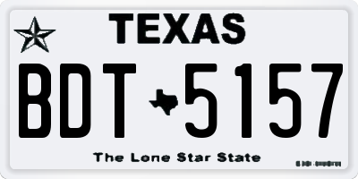 TX license plate BDT5157