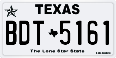 TX license plate BDT5161