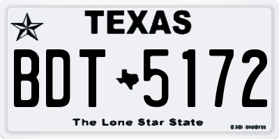 TX license plate BDT5172