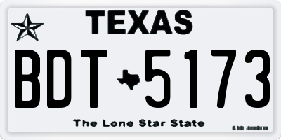 TX license plate BDT5173