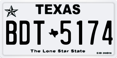 TX license plate BDT5174