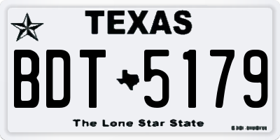 TX license plate BDT5179
