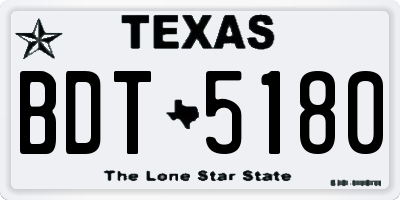 TX license plate BDT5180