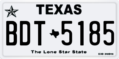 TX license plate BDT5185