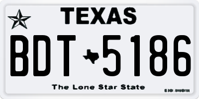 TX license plate BDT5186