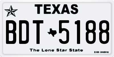 TX license plate BDT5188