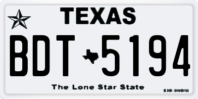 TX license plate BDT5194