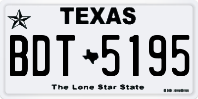 TX license plate BDT5195