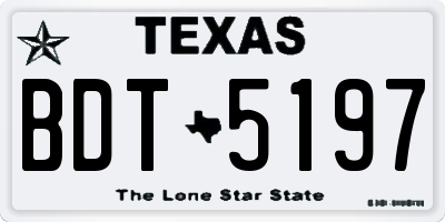 TX license plate BDT5197