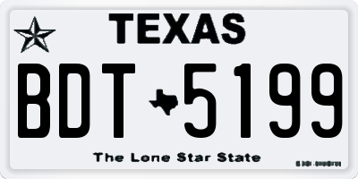 TX license plate BDT5199