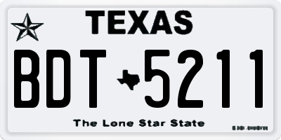 TX license plate BDT5211