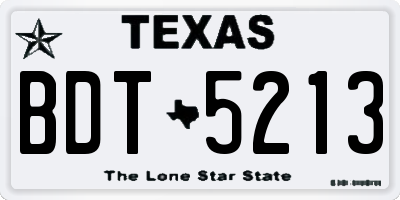 TX license plate BDT5213
