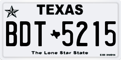 TX license plate BDT5215