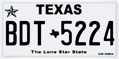 TX license plate BDT5224