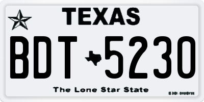 TX license plate BDT5230