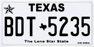 TX license plate BDT5235