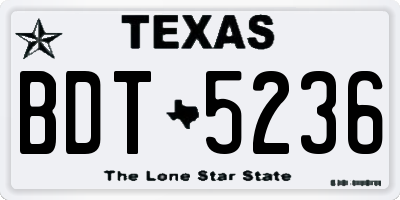 TX license plate BDT5236