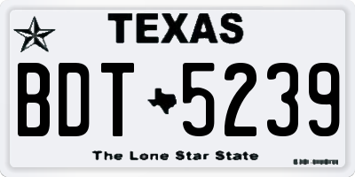 TX license plate BDT5239