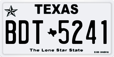 TX license plate BDT5241