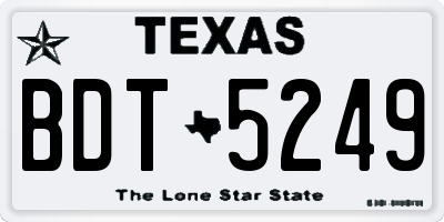TX license plate BDT5249