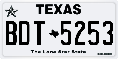 TX license plate BDT5253