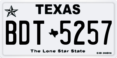 TX license plate BDT5257