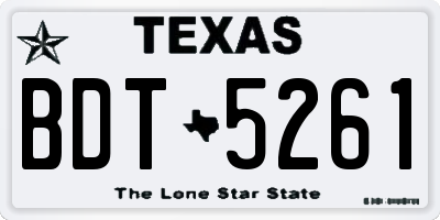 TX license plate BDT5261