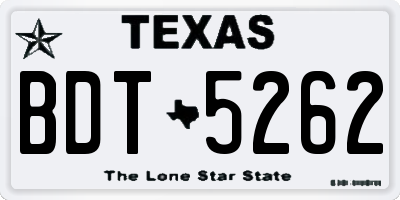 TX license plate BDT5262