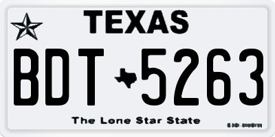 TX license plate BDT5263