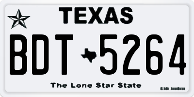 TX license plate BDT5264