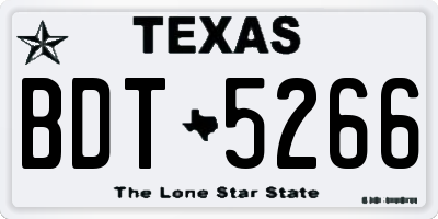 TX license plate BDT5266