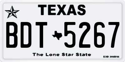 TX license plate BDT5267