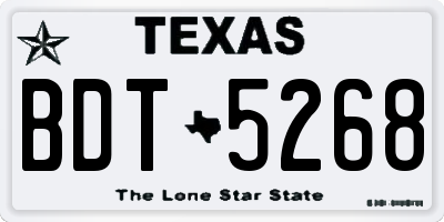 TX license plate BDT5268