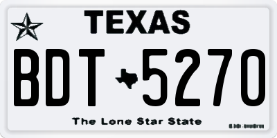 TX license plate BDT5270