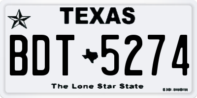 TX license plate BDT5274
