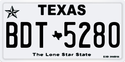 TX license plate BDT5280