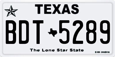 TX license plate BDT5289
