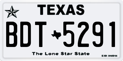 TX license plate BDT5291