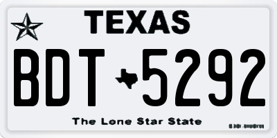 TX license plate BDT5292