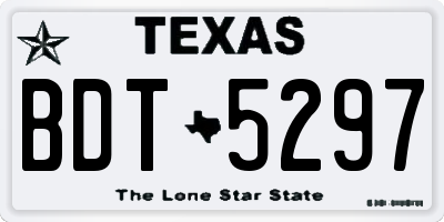 TX license plate BDT5297