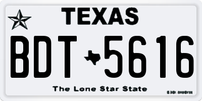 TX license plate BDT5616