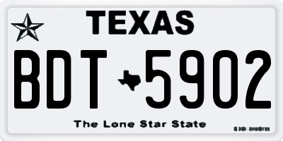 TX license plate BDT5902