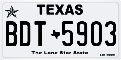 TX license plate BDT5903
