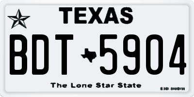 TX license plate BDT5904